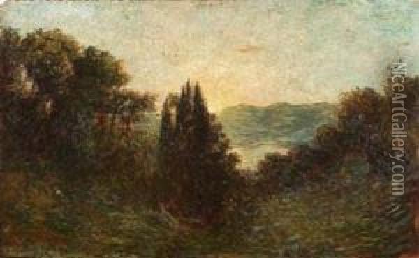 Tramonto Da Villa Sassi Oil Painting - Dante Conte
