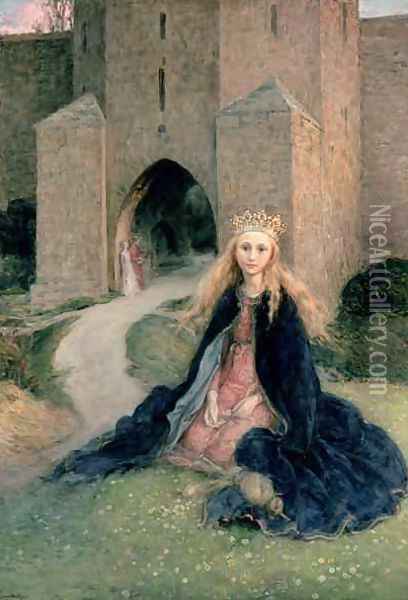 Princess with a spindle, 1896 Oil Painting - Hanna (nee Hirsch) Pauli