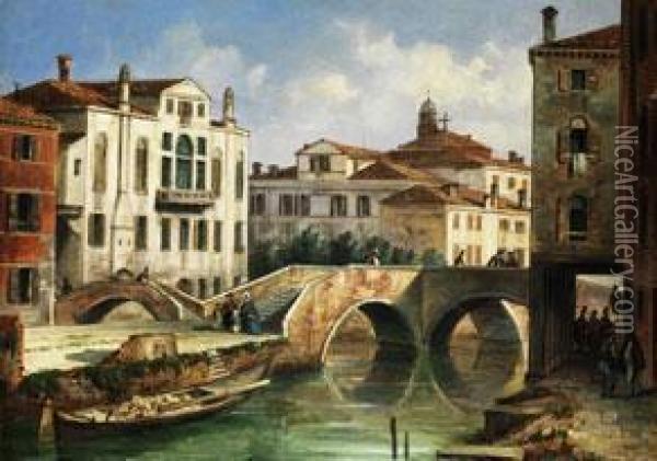 Venezianische Stadtansicht Oil Painting - Carlo Grubacs