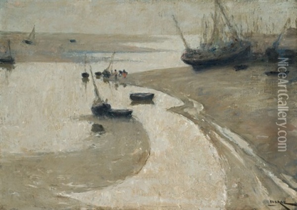 Low Tide, Etaples, France Oil Painting - Isobel Rae