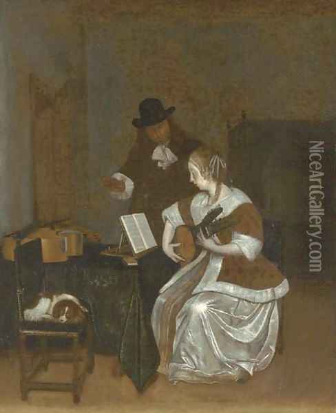 The music lesson Oil Painting - Gerard Ter Borch