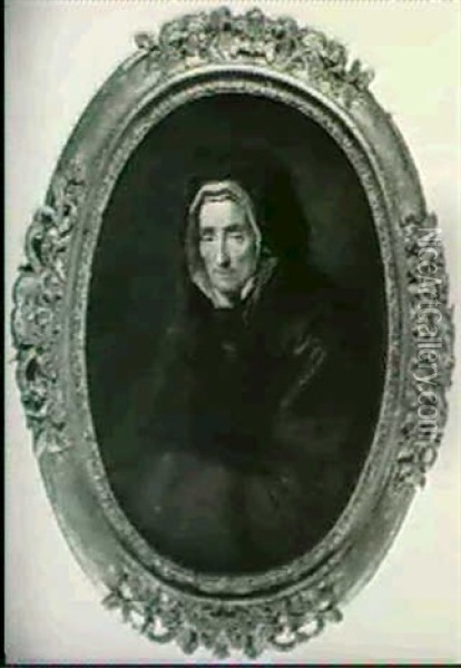 Portrait De Marie Serre, Mere Du Peintre Oil Painting - Hyacinthe Rigaud