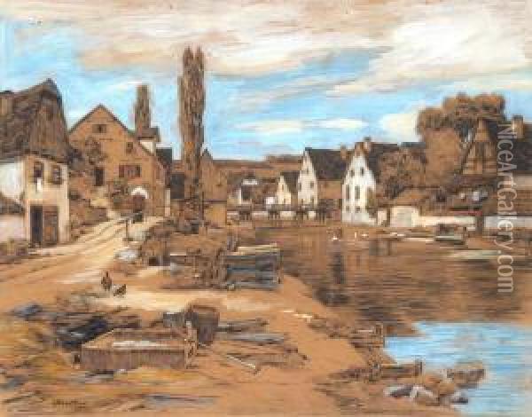 Dorf An Der Pegnitz Oil Painting - Wilhelm Jakob Hertling