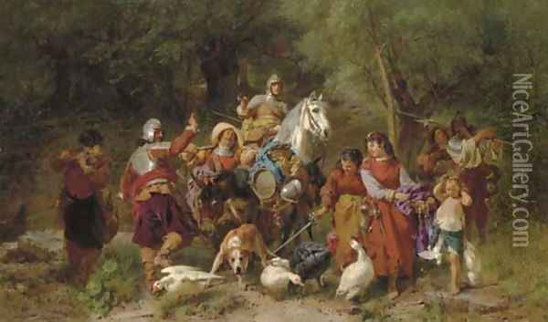 The Knight's Entourage Oil Painting - Johann The Younger Till
