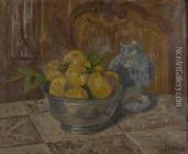 Nature Morte Aux Clementines Oil Painting - Marcel Leprin