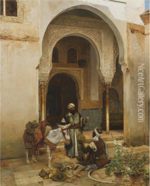 An Arab Merchant Oil Painting - Clement Pujol de Guastavino