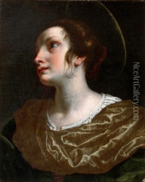 Tete De Sainte Catherine Oil Painting - Lorenzo Lippi