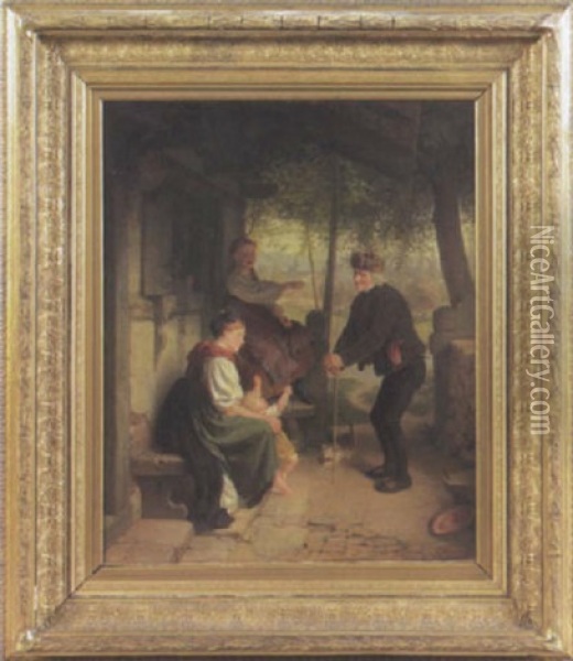 Der Besuch Des Grosvaters Oil Painting - Theodor Christoph Schuez