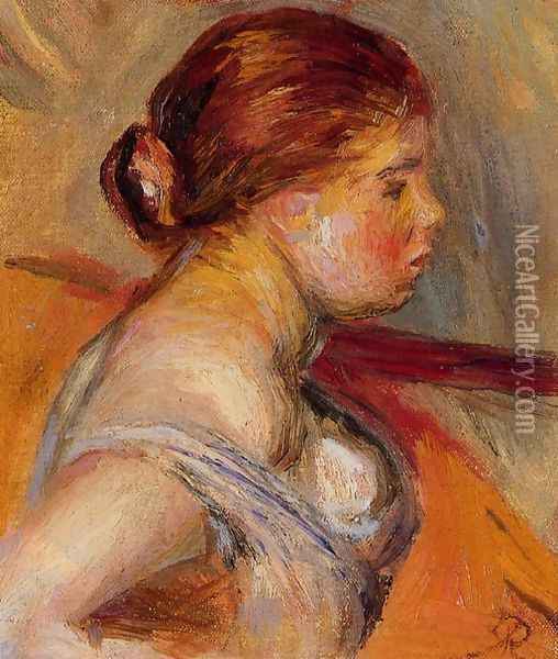 Head Of A Young Girl 4 Oil Painting - Pierre Auguste Renoir