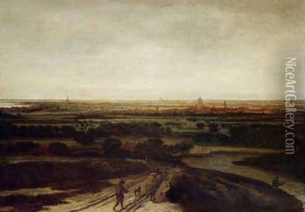 A Dutch Landscape Oil Painting - Philips Koninck