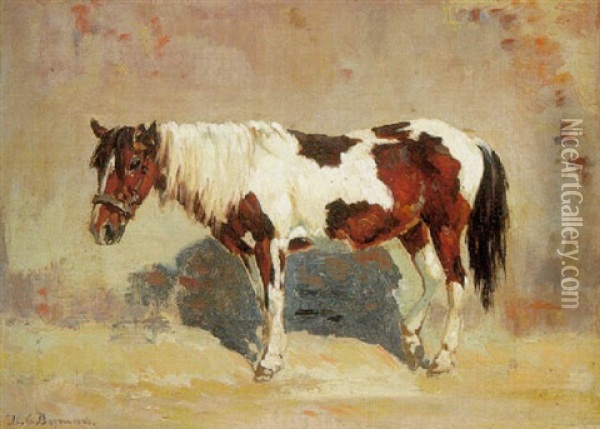 Staand Paard Oil Painting - Herman Bogman I