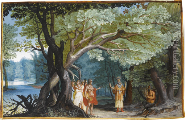 The Judgement Of Midas Oil Painting - Friedrich The Elder Brentel