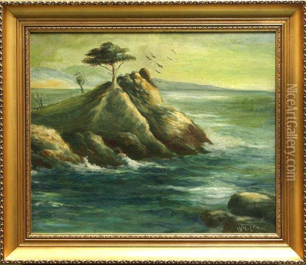 Cypress Point Oil Painting - William M. Lemon