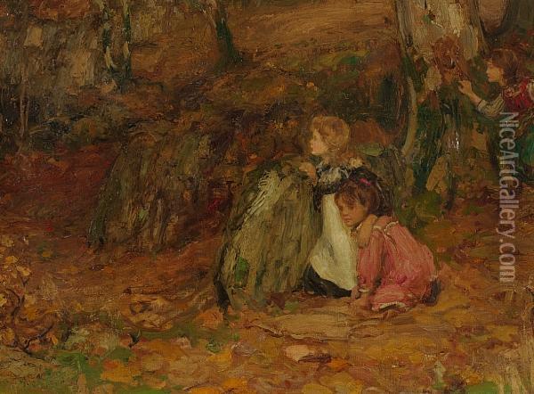 Hide And Seek Oil Painting - Thomas Bromley Blacklock