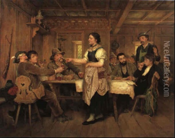 In Der Schutzhutte Oil Painting - Adolf Theodor Franck