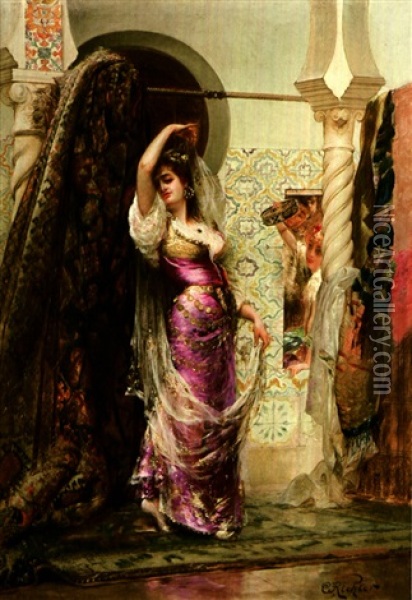 La Danse Du Voile Oil Painting - Edouard Frederic Wilhelm Richter