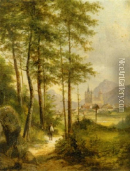 Blick Auf Maria Zell In Der Steiermark Oil Painting - Raimund Volanek