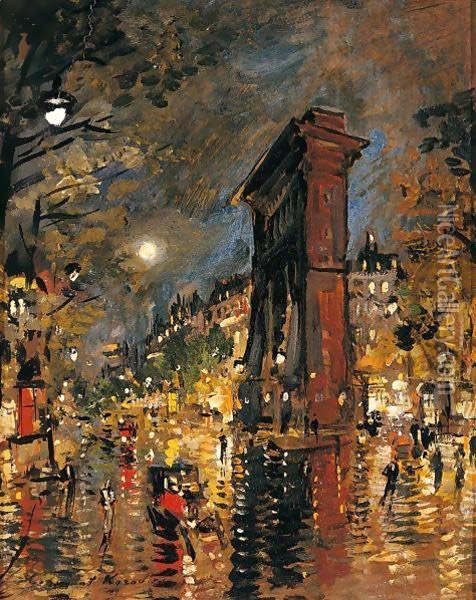 View Of The Arc De Triomphe, Paris Oil Painting - Konstantin Alexeievitch Korovin