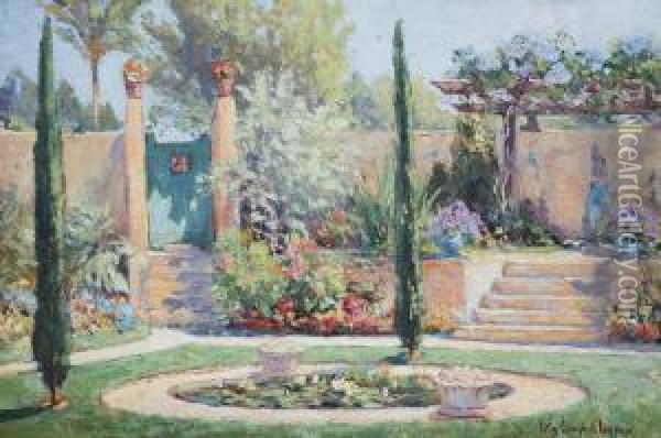 A Garden Path Oil Painting - Colin Campbell Cooper