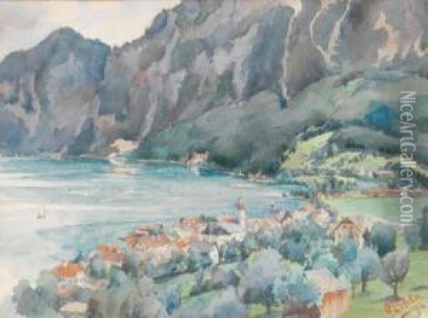 Lakefront Oil Painting - Rudolf Pichler