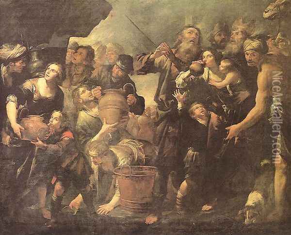Moses Drawing Water from the Rock Oil Painting - Gioacchino Assereto