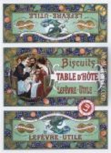 Biscuits Table D'hote Oil Painting - Alphonse Maria Mucha