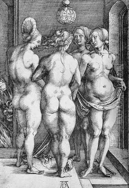 The Four Witches (or Judgment of Paris) Oil Painting - Albrecht Durer