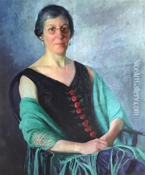 Portrait Of A Lady Oil Painting - Gerrit Albertus Beneker