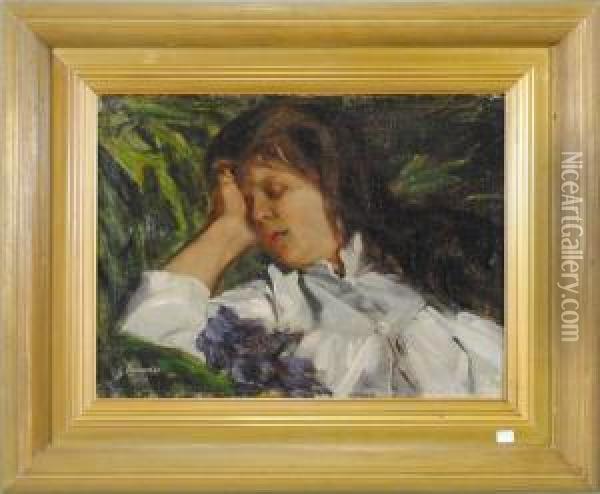 Le Sommeil Oil Painting - Gustave Vanaise