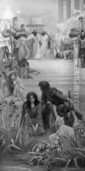The Daughters of Judah in Babylon Oil Painting - Herbert Gustav Schmalz