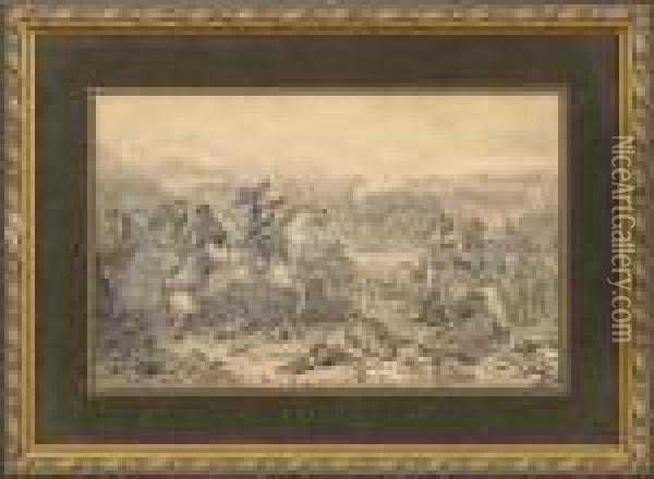 Battle Scene Oil Painting - Franz Gaul