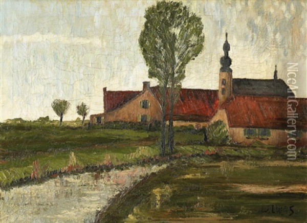 Landschaft Mit Dorf Oil Painting - Wilhelm (Willy) Lucas