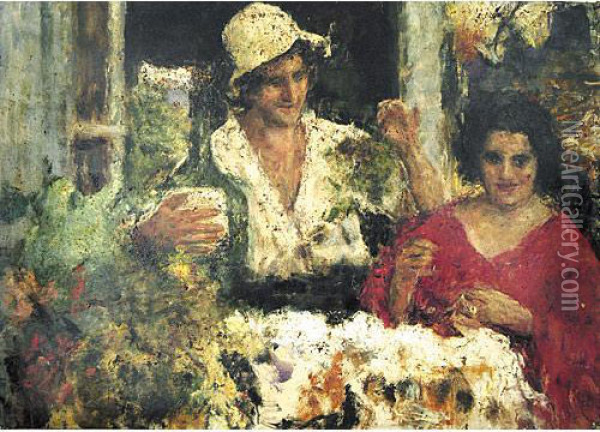 Ritratto Di Famiglia Oil Painting - Antonio Mancini