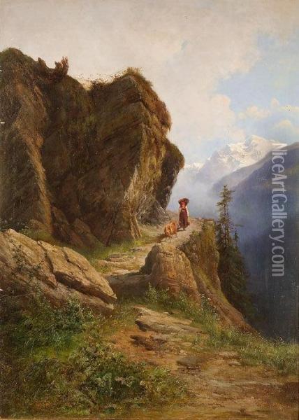 Il Sentiero Di Montagna Oil Painting - Federico Ashton