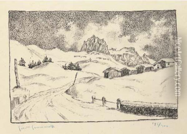 Schonheiten Der Alpenstrasse Oil Painting - Giovanni Giacometti
