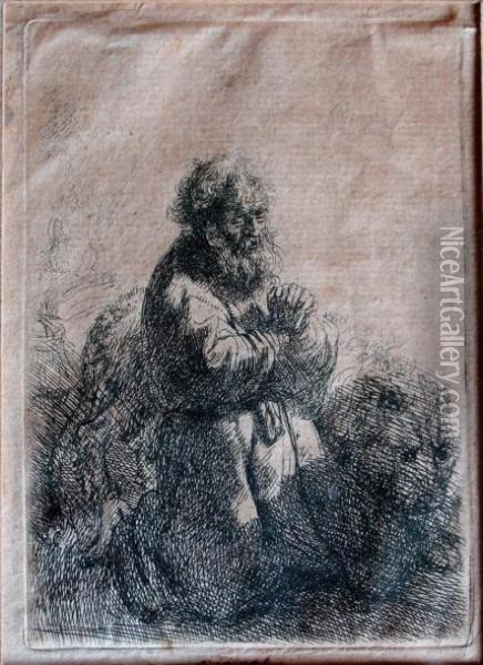 Saint Jerome Agenouille En Priere Oil Painting - Rembrandt Van Rijn
