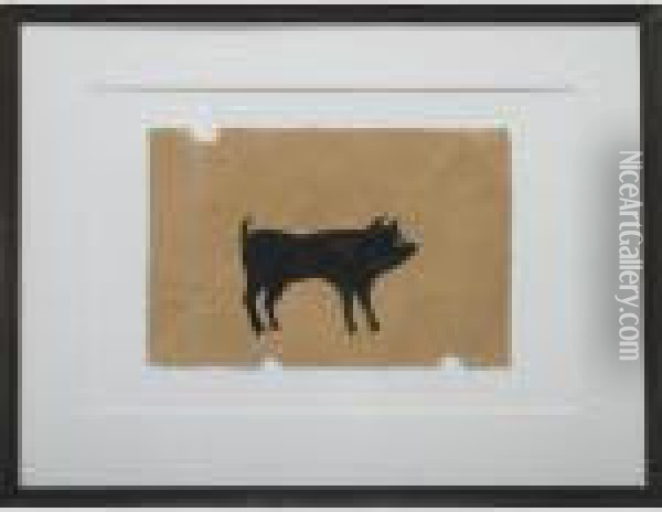 Pig Oil Painting - Bill Traylor