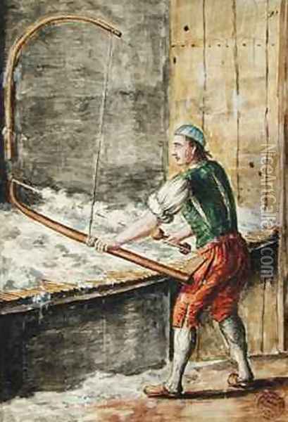 Spinning Cotton Oil Painting - Jan van Grevenbroeck