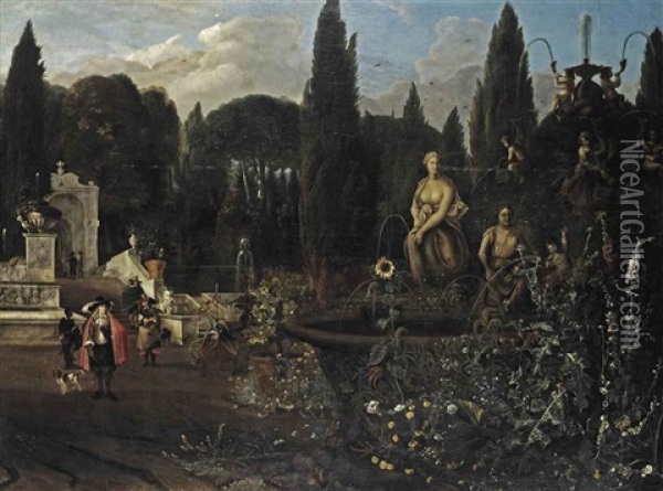 The Farnese Gardens, Rome Oil Painting - Jan Blom