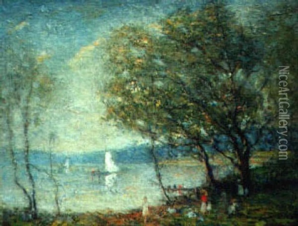 Summer Day By The Shore Oil Painting - Charles Allen Hulbert