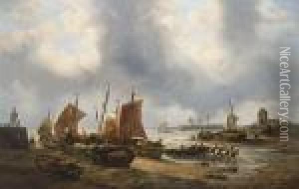 A Fresh Breeze Off Scheveningen Oil Painting - Francois Etienne Musin