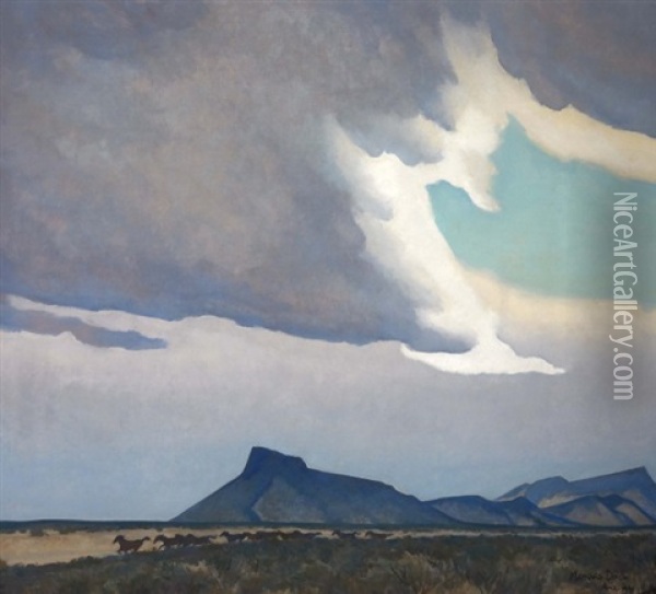 Oncoming Storm Oil Painting - Maynard Dixon