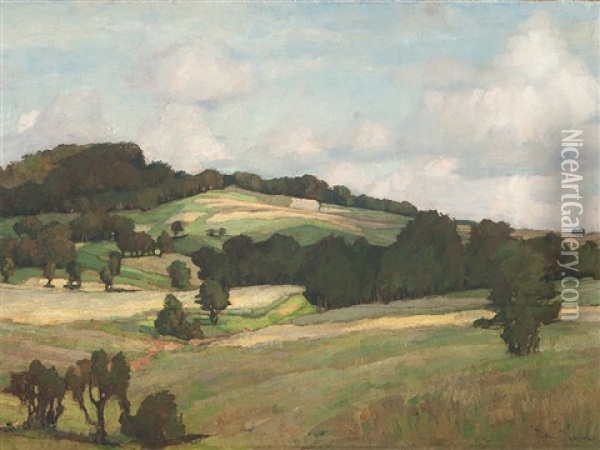 Wide Landscape Oil Painting - Richard Kaiser