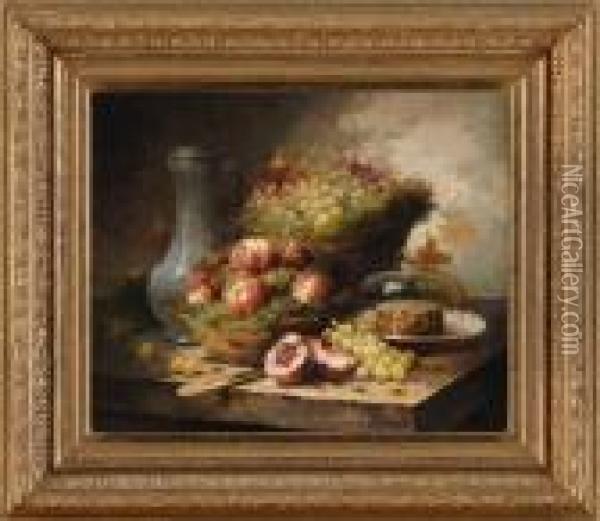 Fruchtestilleben. Oil Painting - Alphonse de Neuville