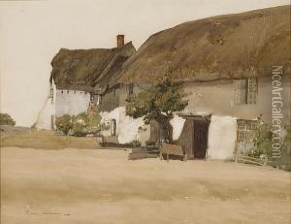 English Farmhouse Oil Painting - Francis John Mccomas