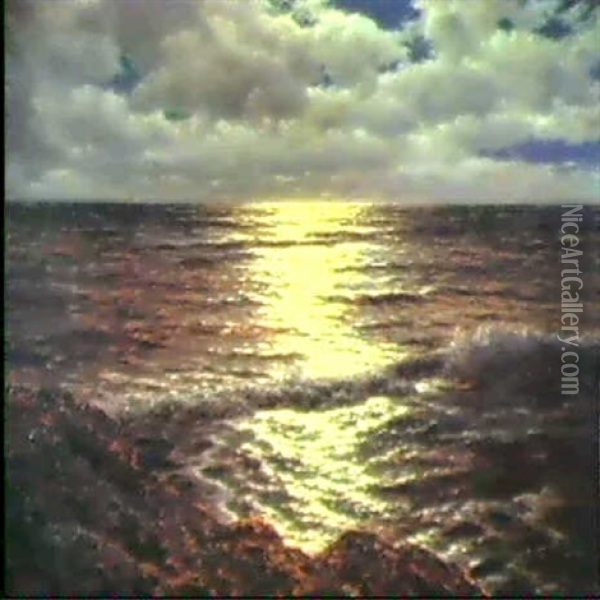 Moonlight On The Mediterranean Oil Painting - Ivan Fedorovich Choultse