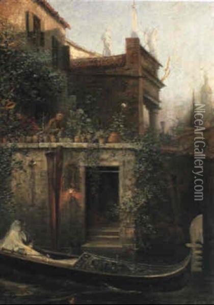 Newly Wedded, Venice Oil Painting - Emanuel Krescenc Liska