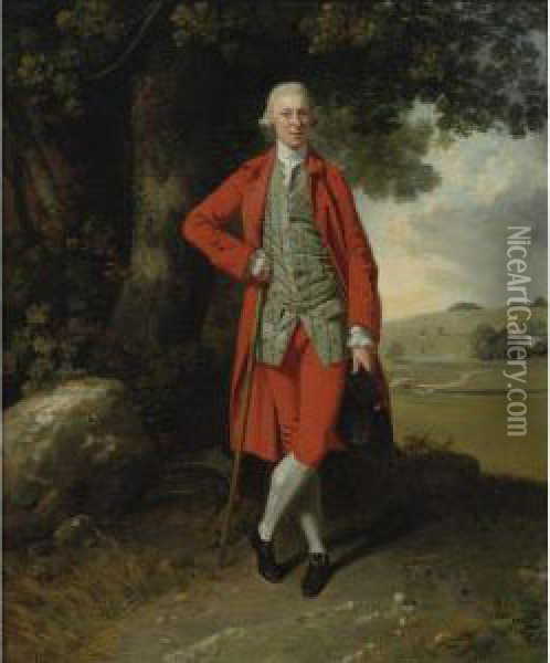 Portrait Of A Country Squire, Said To Be Stephen Sullivan Ofponsbourne Park Oil Painting - Francis Wheatley
