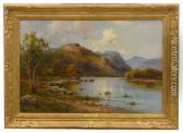 Jnr. The Lodore Hills Oil Painting - Alfred de Breanski