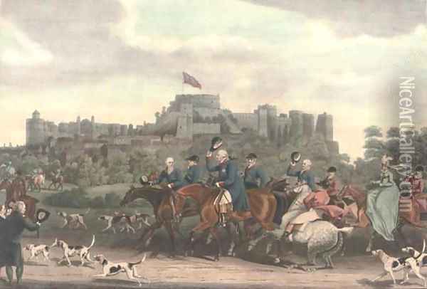 His Majesty King George III returning from hunting, by M.Dubourg Oil Painting - James Pollard